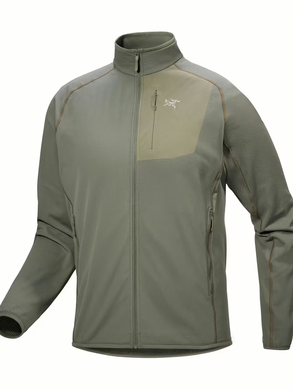 Arc'teryx Men's Olive Green Lightweight Full-Zip Jacket